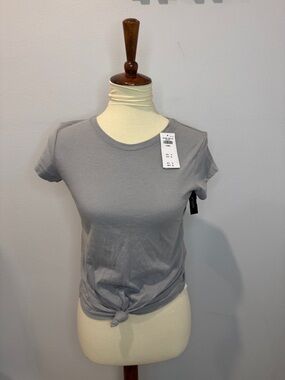 Women’s Grey Short Sleeve Knot Tee